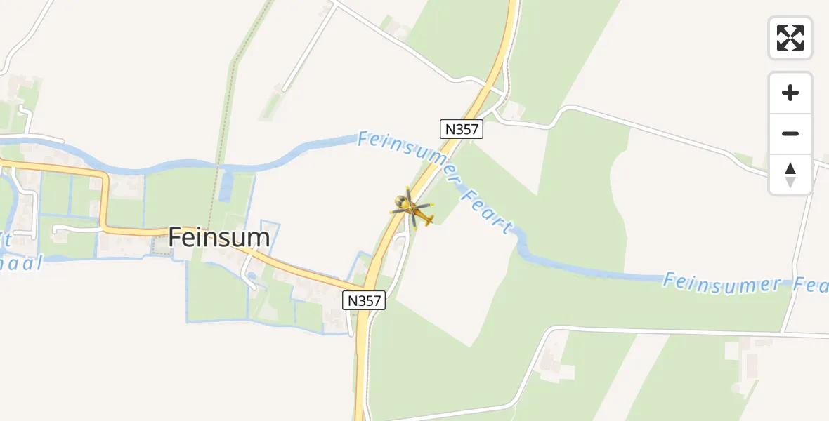 Vluchtroute Traumahelikopter van Feinsum naar Feinsum