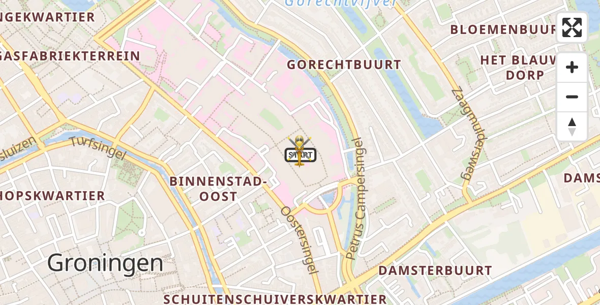 Vluchtroute Traumahelikopter van Universitair Medisch Centrum Groningen naar Universitair Medisch Centrum Groningen