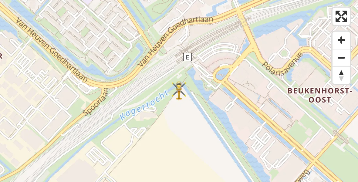 Vluchtroute Traumahelikopter van Hoofddorp naar Hoofddorp