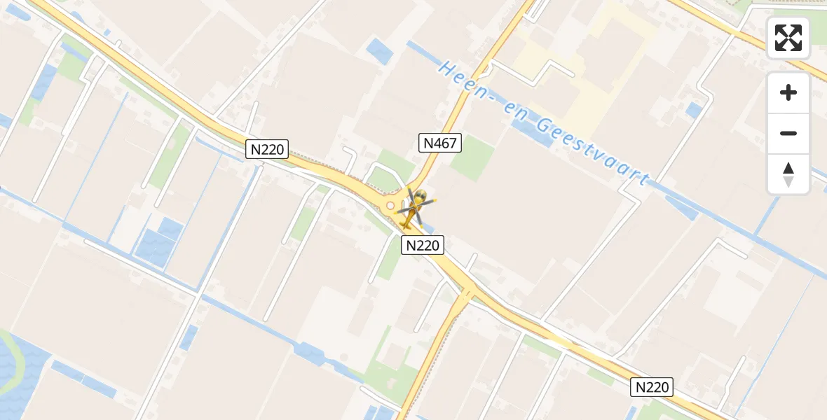 Vluchtroute Traumahelikopter van 's-Gravenzande naar 's-Gravenzande