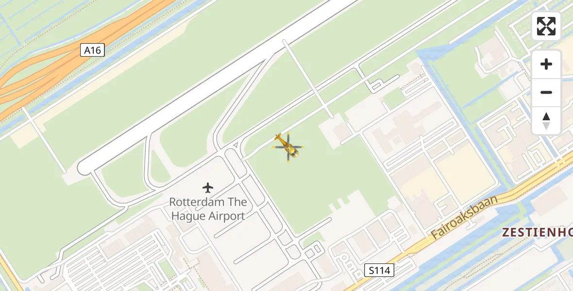 Vluchtroute Traumahelikopter Rotterdam The Hague Airport - Rotterdam The Hague Airport, 31 maart 2026, 04:20