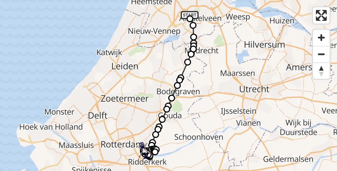 Vluchtroute Politiehelikopter Amsterdam Vliegveld Schiphol - Krimpen aan den IJssel, 31 maart 2026, 05:31