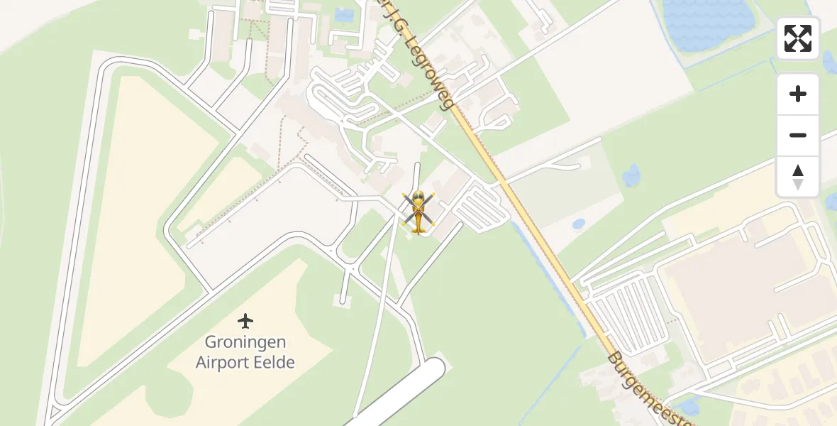 Vluchtroute Traumahelikopter Groningen Airport Eelde - Groningen Airport Eelde, 31 maart 2026, 08:25