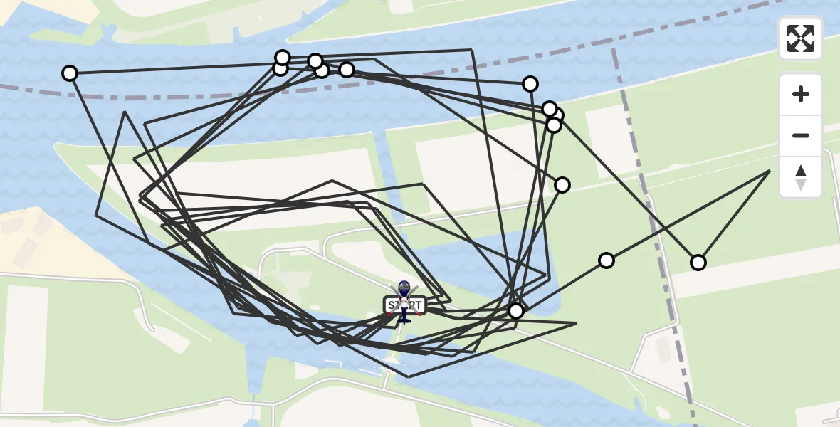 Vluchtroute Politiehelikopter van Raamsdonk naar Raamsdonk