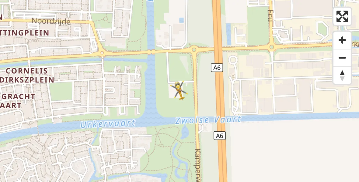 Vluchtroute Traumahelikopter van Emmeloord naar Emmeloord