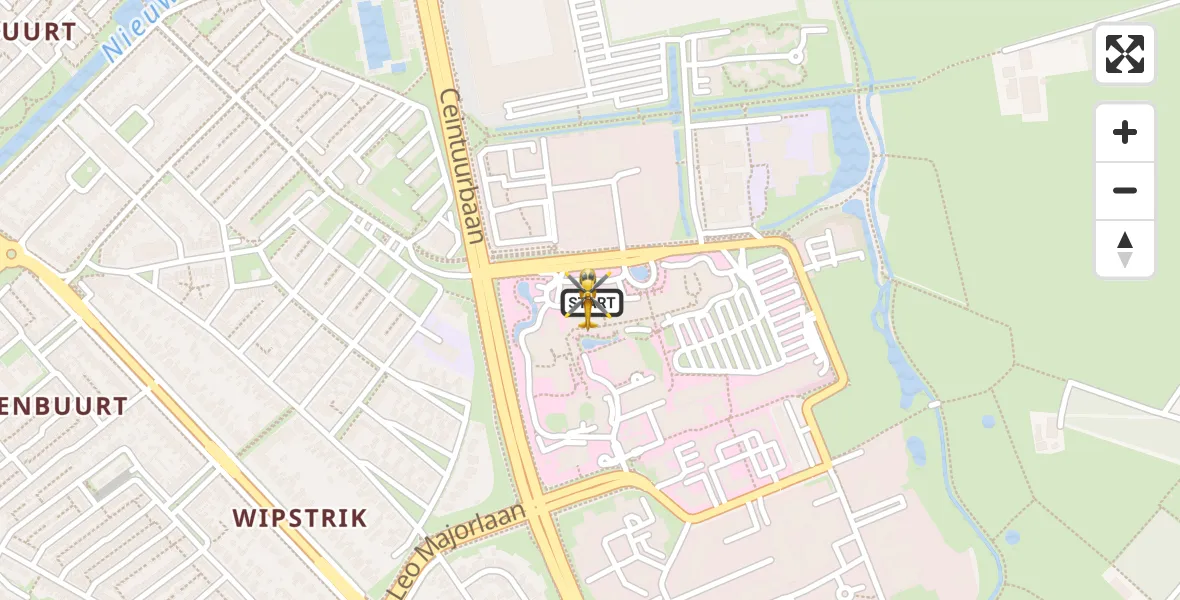 Routekaart van de vlucht: Lifeliner 1 naar Isala Hospital Zwolle Heliport