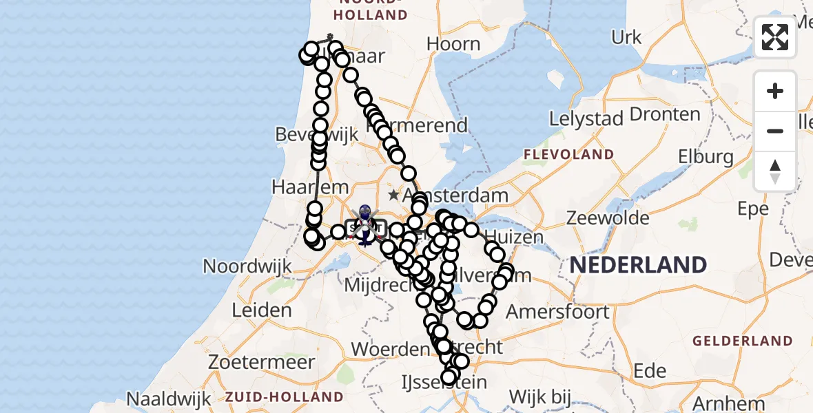 Vluchtroute Politiehelikopter Amsterdam Vliegveld Schiphol - Amsterdam Vliegveld Schiphol, 31 maart 2026, 13:41