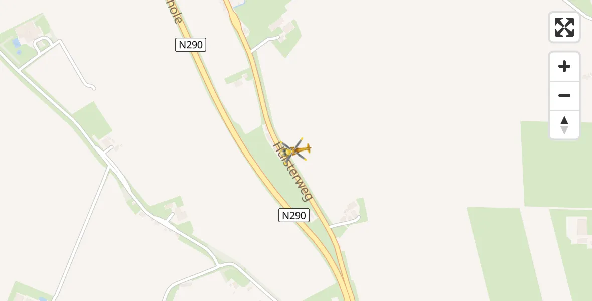 Vluchtroute Traumahelikopter van Terhole naar Terhole