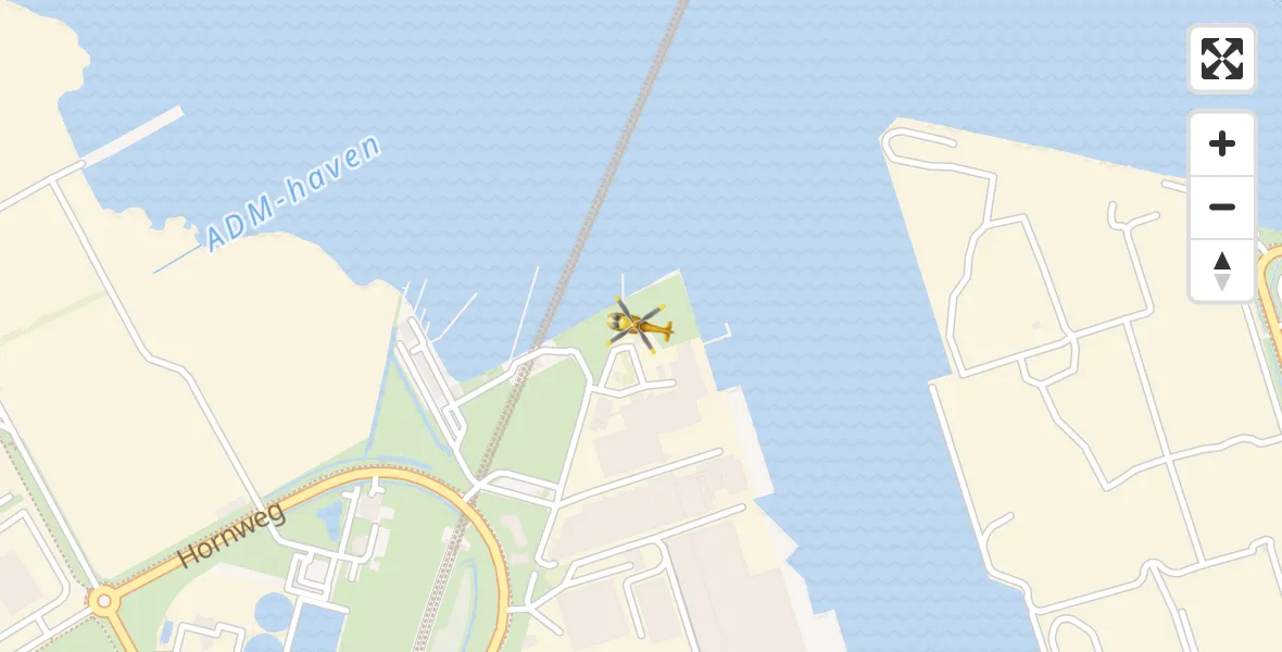 Vluchtroute Traumahelikopter van Amsterdam Heliport naar Amsterdam Heliport