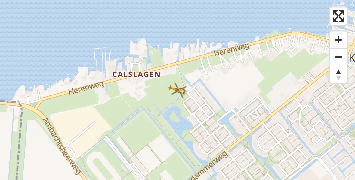 Vluchtroute Traumahelikopter van Kudelstaart naar Kudelstaart