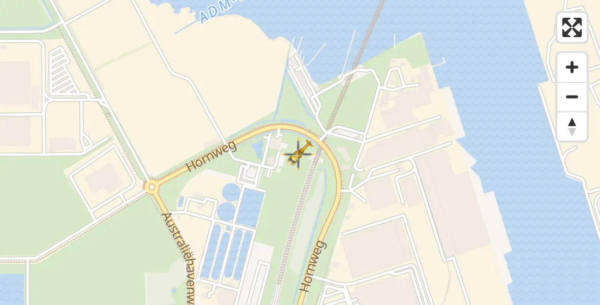 Vluchtroute Traumahelikopter van Amsterdam Heliport naar Amsterdam Heliport