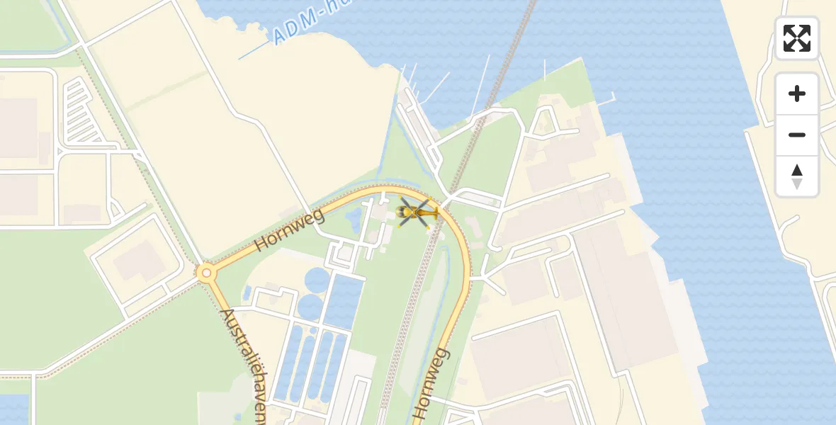 Vluchtroute Traumahelikopter van Amsterdam Heliport naar Amsterdam Heliport