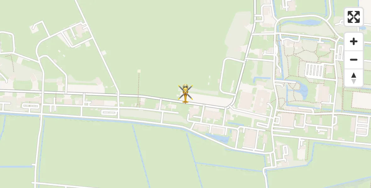 Vluchtroute Ambulancehelikopter van Vliegbasis Leeuwarden naar Vliegbasis Leeuwarden