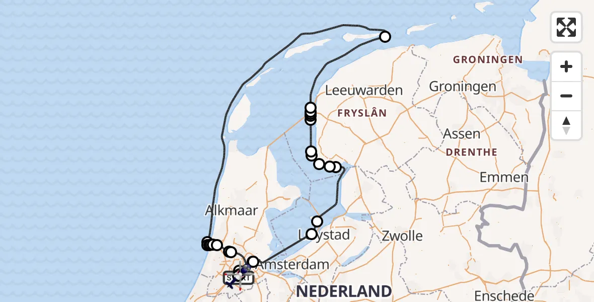 Vluchtroute Politiehelikopter Amsterdam Vliegveld Schiphol - Amsterdam Vliegveld Schiphol, 01 april 2026, 13:24