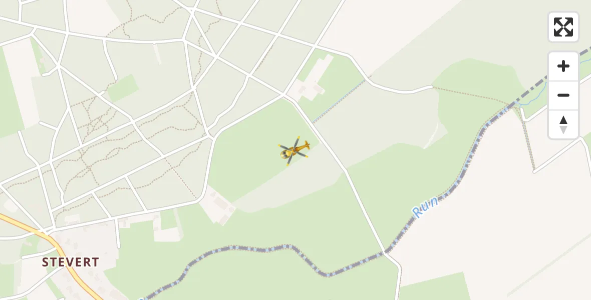 Vluchtroute Traumahelikopter van Steensel naar Steensel