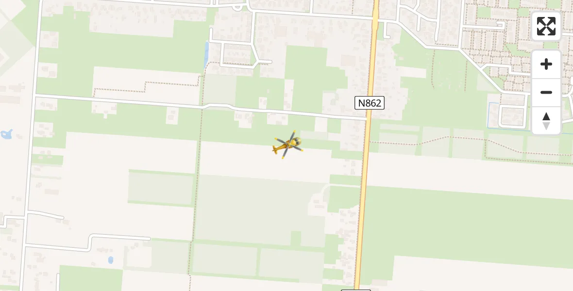 Vluchtroute Traumahelikopter van Klazienaveen naar Klazienaveen