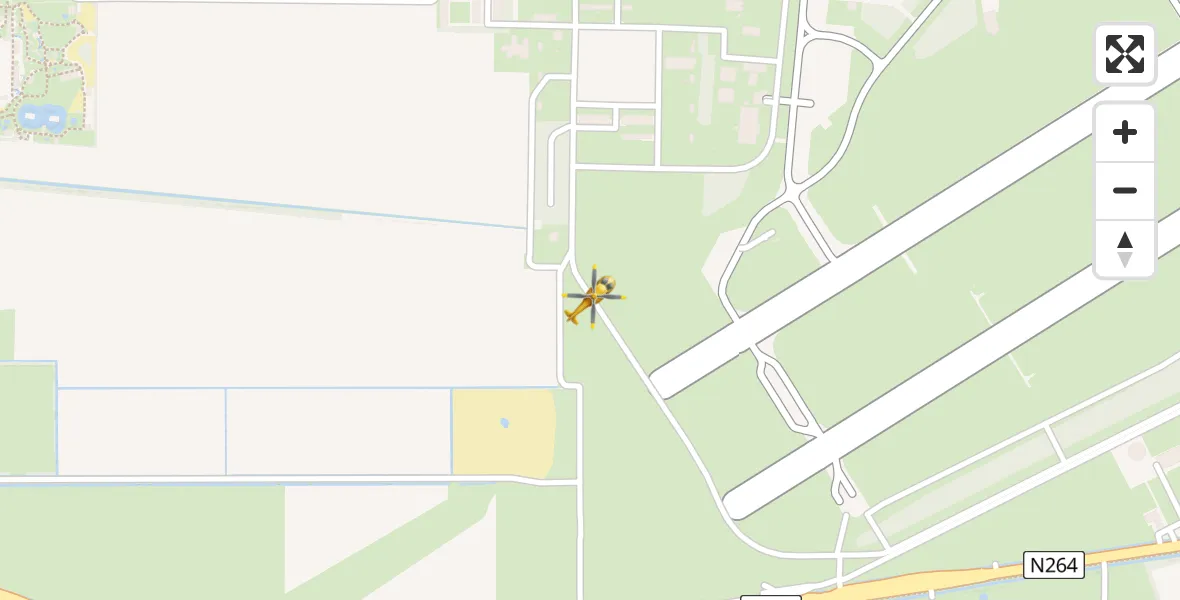 Vluchtroute Traumahelikopter van Vliegbasis Volkel naar Vliegbasis Volkel