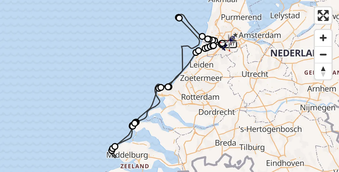 Vluchtroute Politiehelikopter Amsterdam Vliegveld Schiphol - Amsterdam Vliegveld Schiphol, 01 april 2026, 17:05
