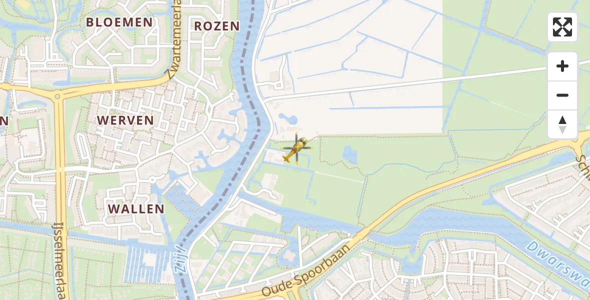 Vluchtroute Traumahelikopter van Leiderdorp naar Leiderdorp