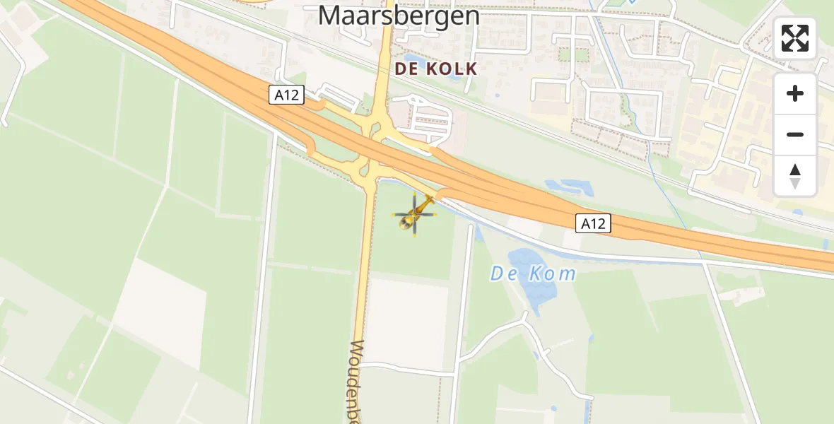 Vluchtroute Traumahelikopter van Maarsbergen naar Maarsbergen