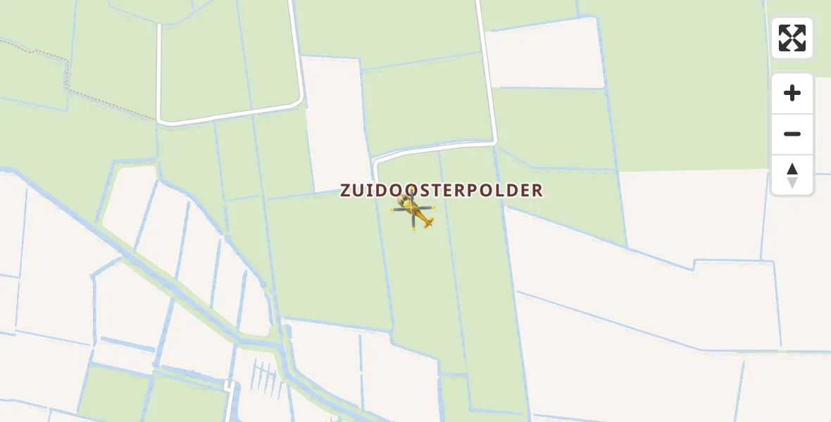 Routekaart van de vlucht: Ambulancehelikopter naar St.-Jacobiparochie, Dooitzen de Bildtstraat