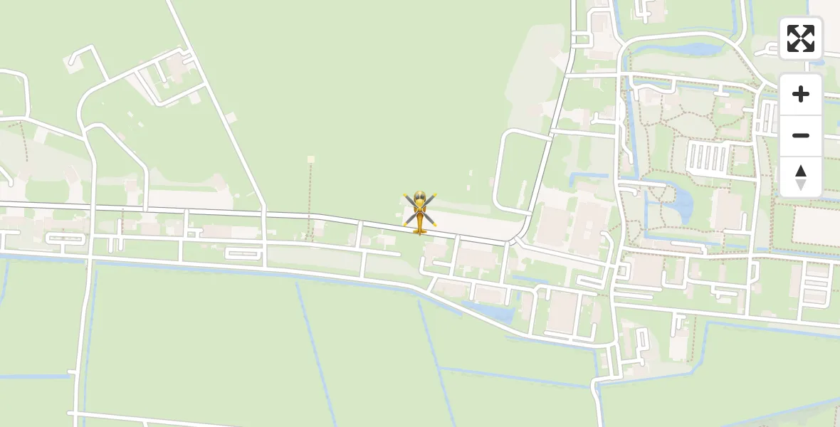 Vluchtroute Ambulancehelikopter van Vliegbasis Leeuwarden naar Vliegbasis Leeuwarden