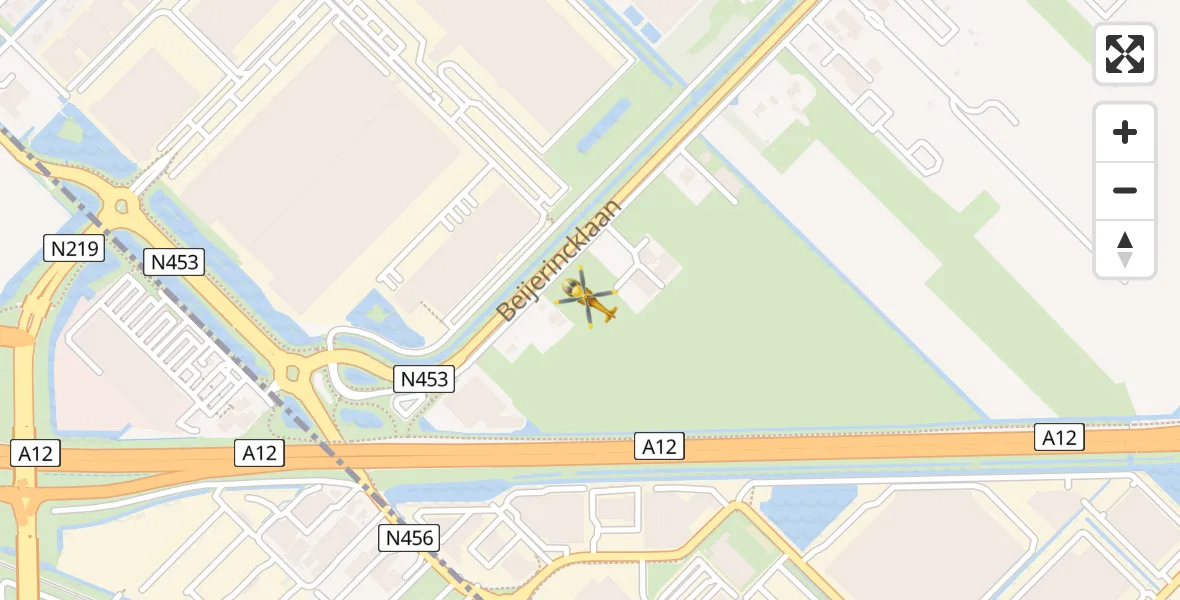 Vluchtroute Traumahelikopter van Waddinxveen naar Waddinxveen