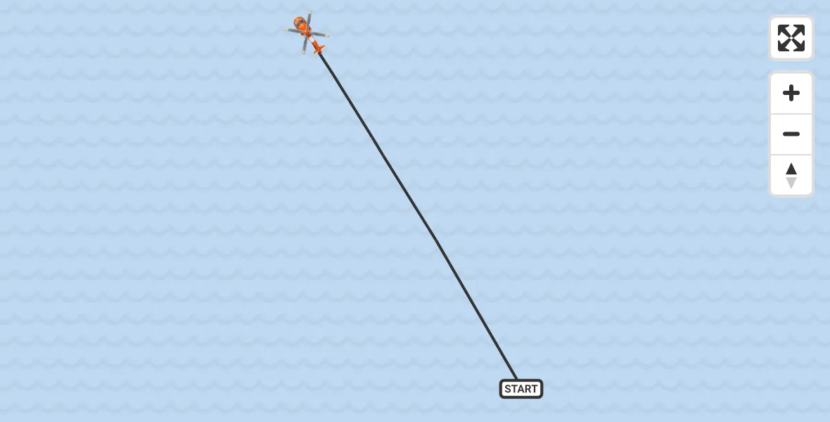 Vluchtroute Kustwachthelikopter van Noordzee naar Noordzee