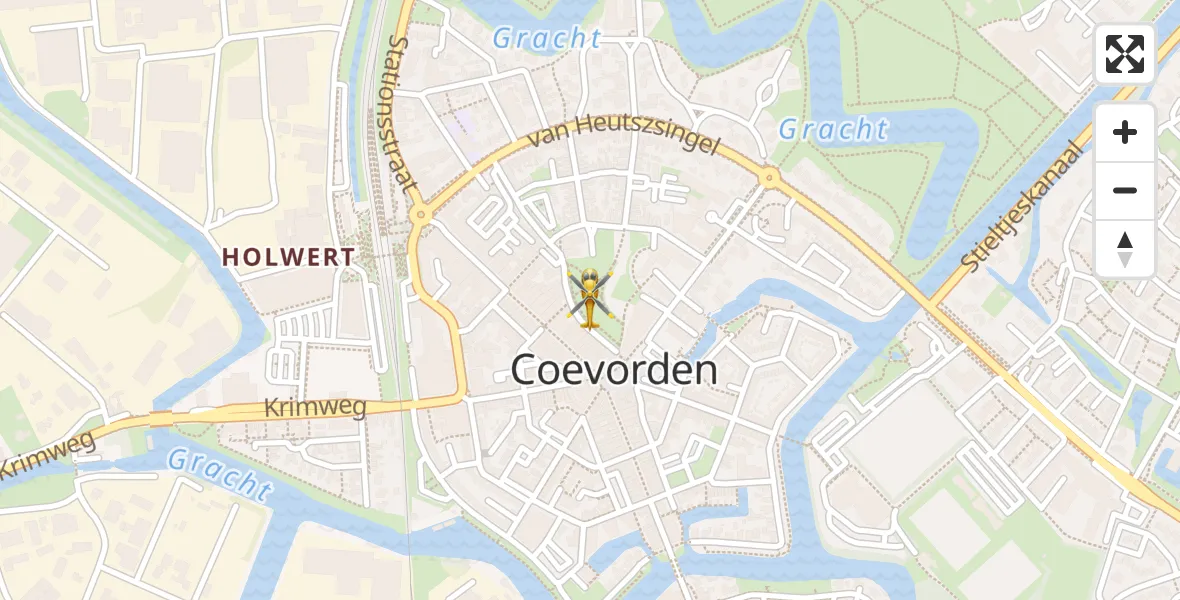 Vluchtroute Traumahelikopter van Coevorden naar Coevorden