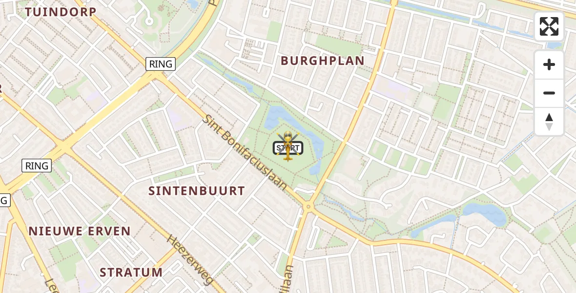 Vluchtroute Traumahelikopter van Eindhoven naar Eindhoven