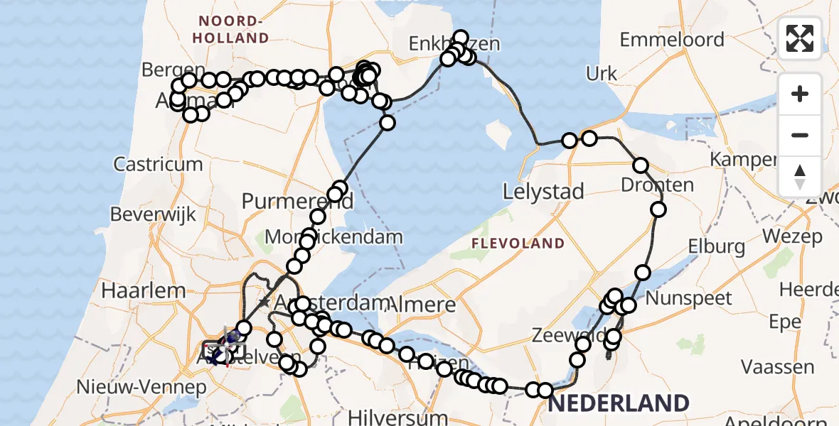 Vluchtroute Politiehelikopter Amsterdam Vliegveld Schiphol - Amsterdam Vliegveld Schiphol, 02 april 2026, 13:50