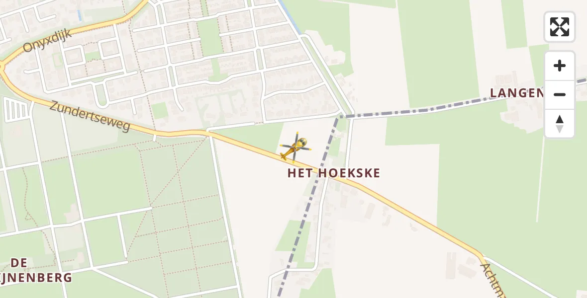 Vluchtroute Traumahelikopter van Roosendaal naar Roosendaal