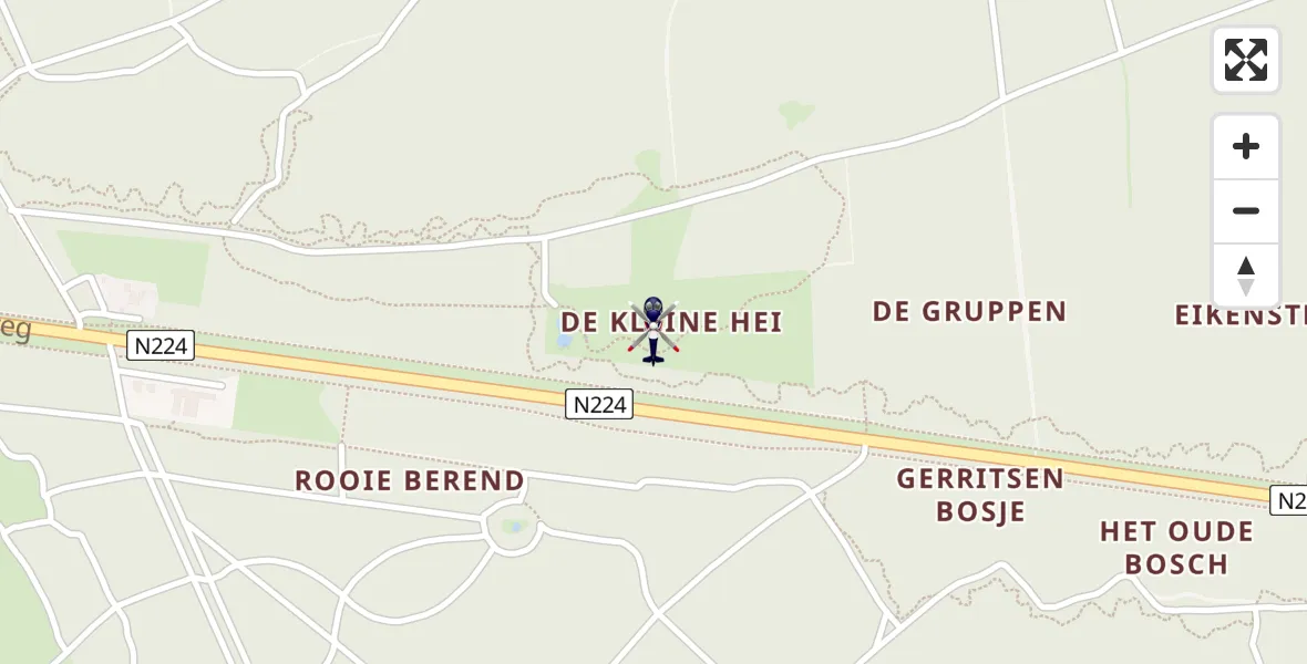 Vluchtroute Politiehelikopter van Ede naar Ede