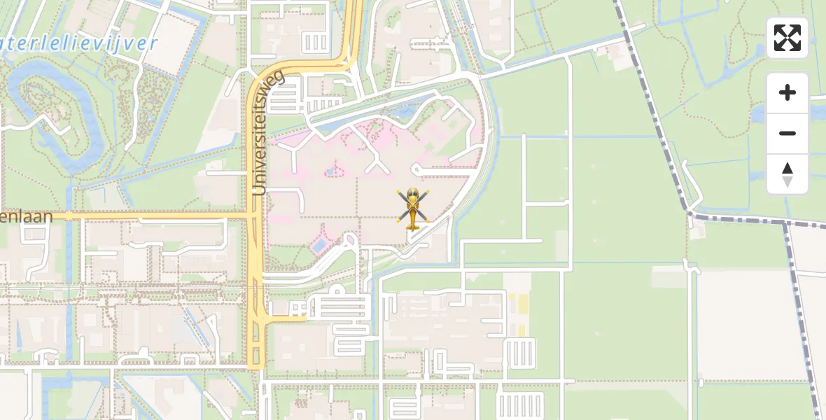 Vluchtroute Traumahelikopter van Universitair Medisch Centrum Utrecht naar Universitair Medisch Centrum Utrecht