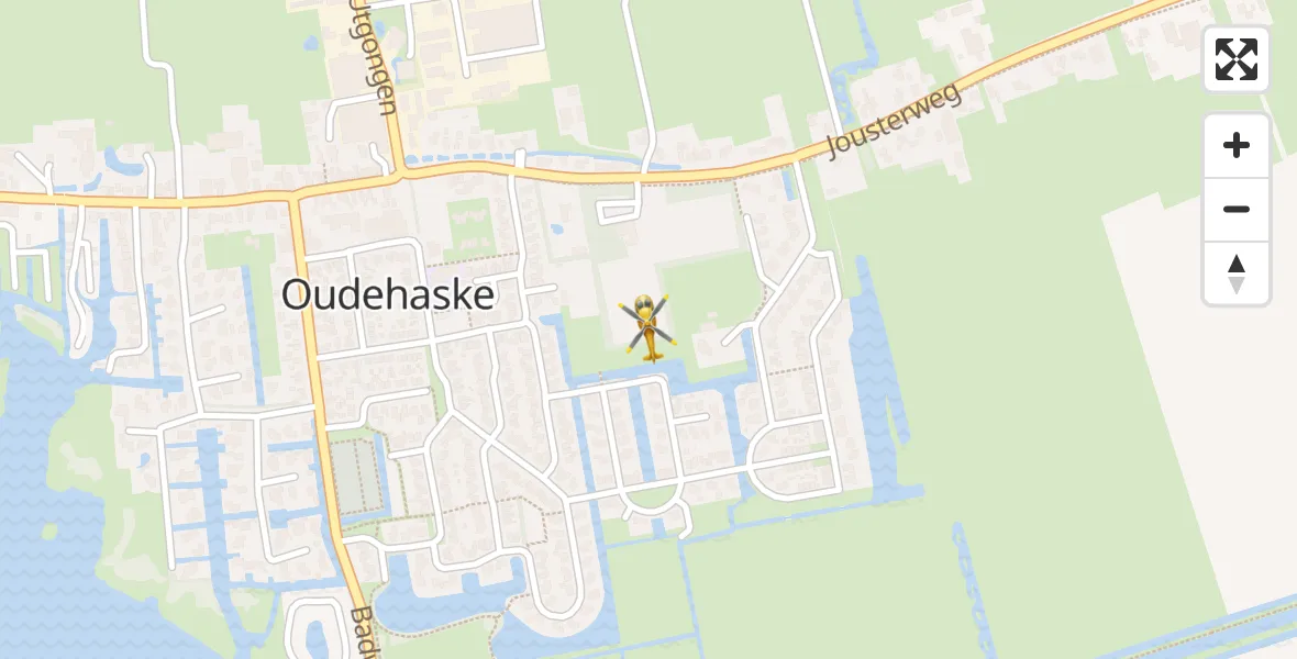 Vluchtroute Traumahelikopter van Oudehaske naar Oudehaske
