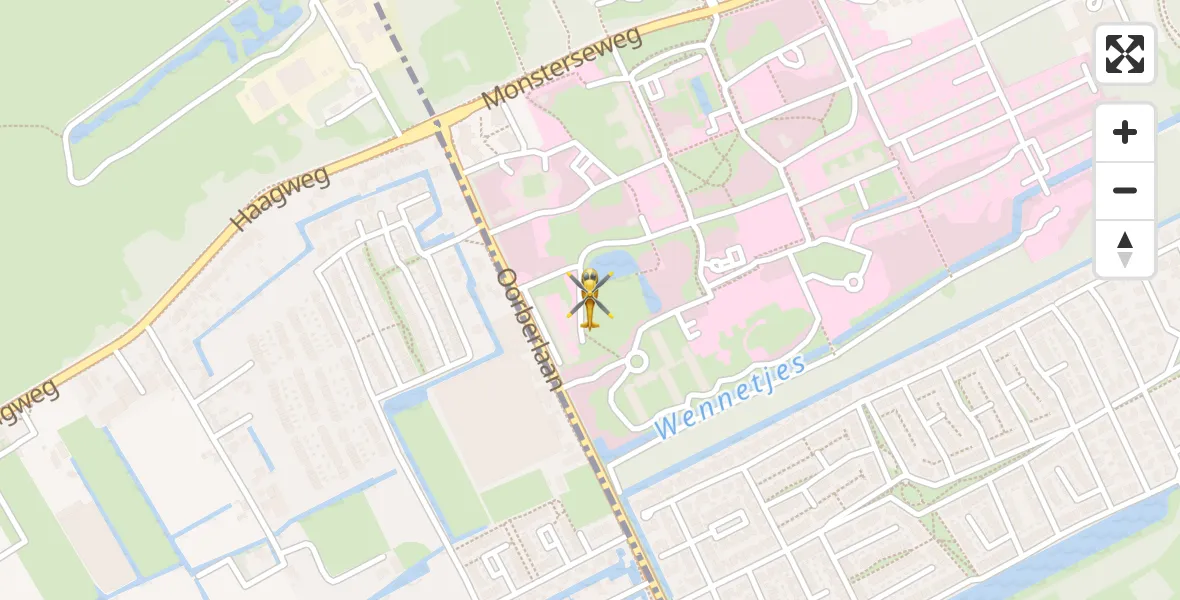 Vluchtroute Traumahelikopter van 's-Gravenhage naar 's-Gravenhage