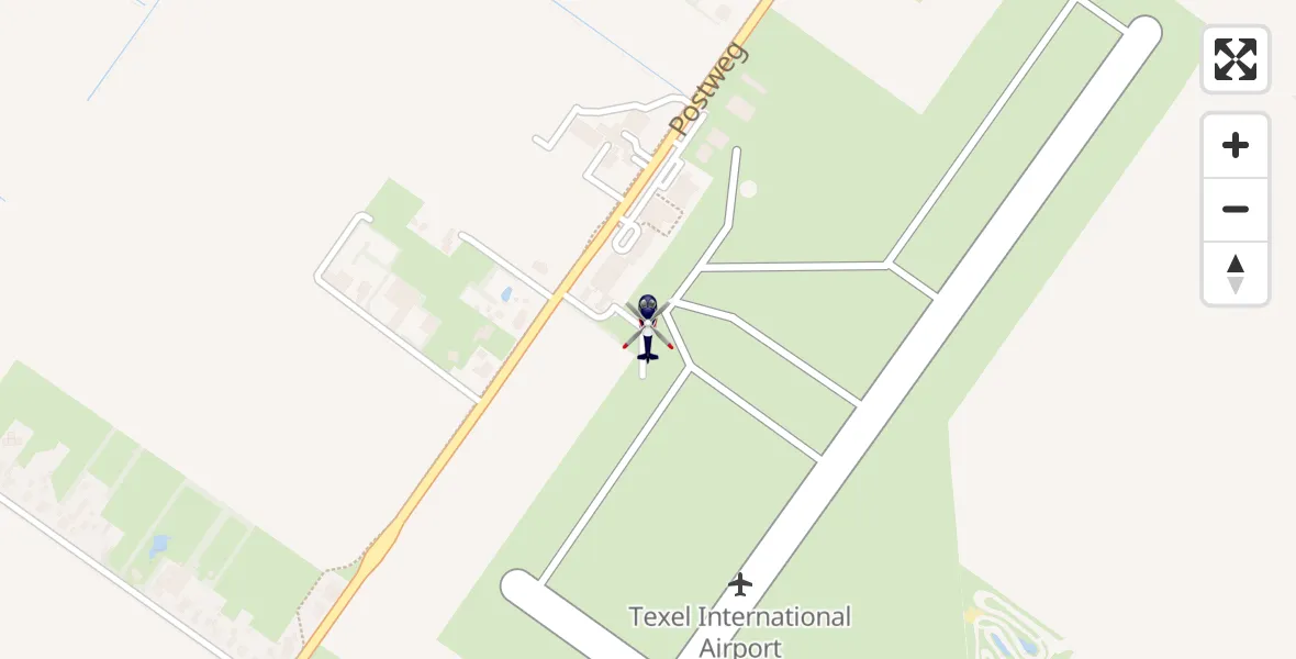 Vluchtroute Politiehelikopter van Texel International Airport naar Texel International Airport