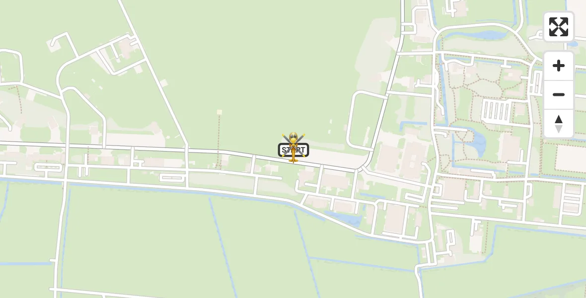 Vluchtroute Ambulancehelikopter van Vliegbasis Leeuwarden naar Vliegbasis Leeuwarden