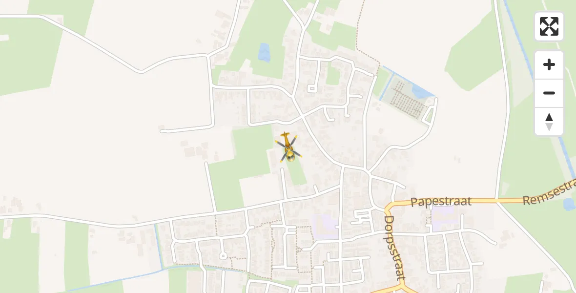 Vluchtroute Traumahelikopter van Lienden naar Lienden