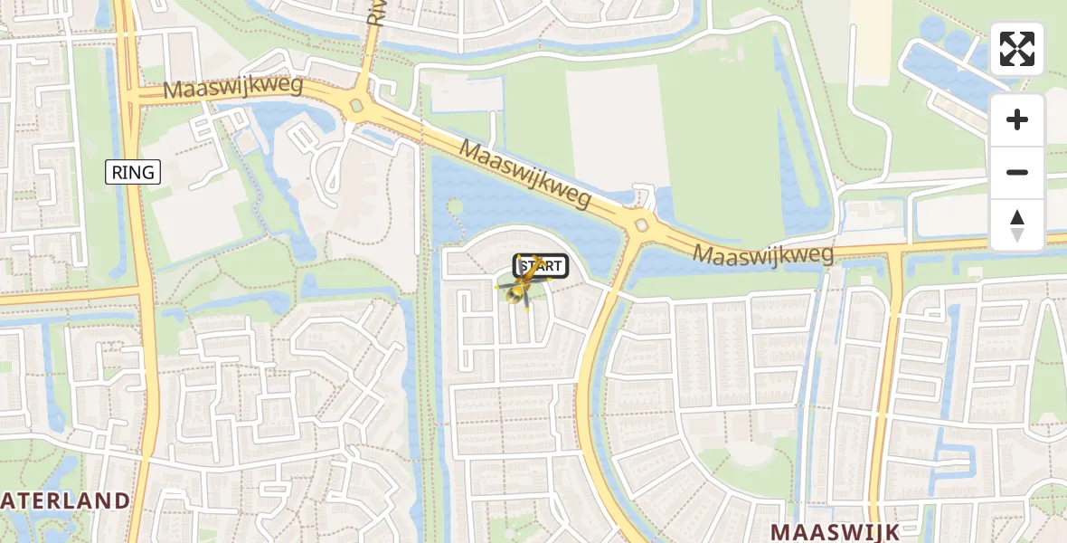 Vluchtroute Traumahelikopter van Spijkenisse naar Spijkenisse