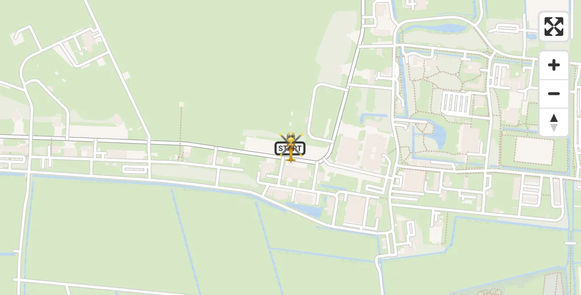 Vluchtroute Ambulancehelikopter van Vliegbasis Leeuwarden naar Vliegbasis Leeuwarden