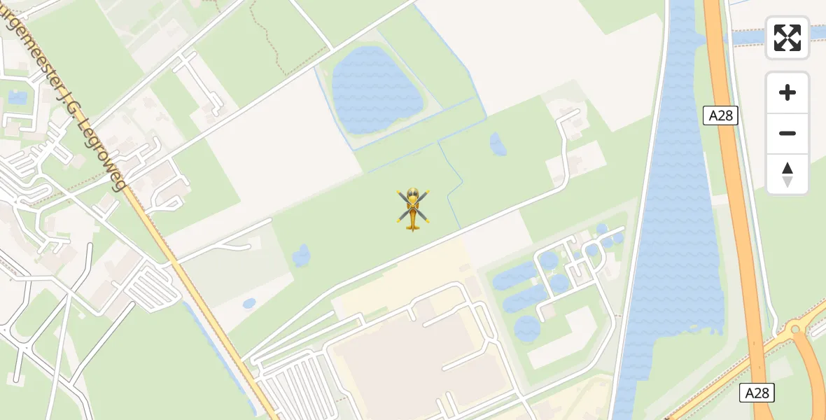 Vluchtroute Traumahelikopter van Eelde naar Eelde