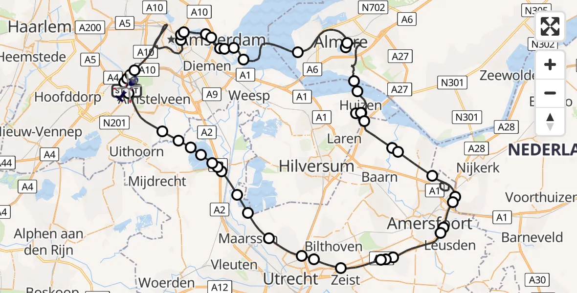 Vluchtroute Politiehelikopter Amsterdam Vliegveld Schiphol - Amsterdam Vliegveld Schiphol, 04 april 2026, 10:34