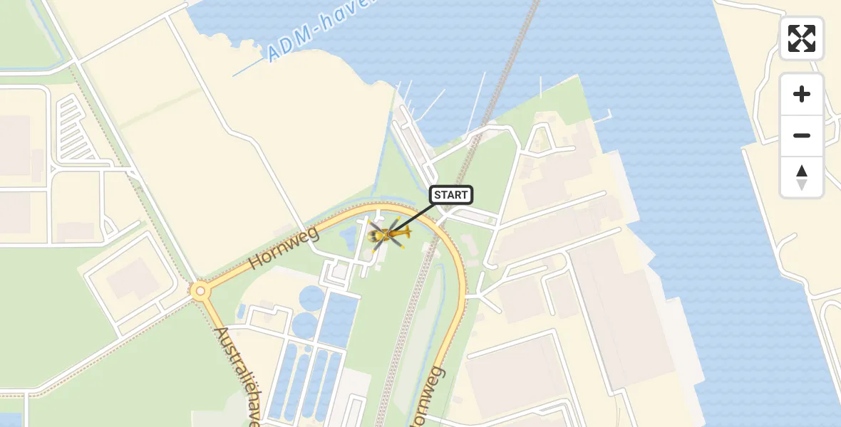 Vluchtroute Traumahelikopter Amsterdam Heliport - Amsterdam Heliport, 04 april 2026, 22:18