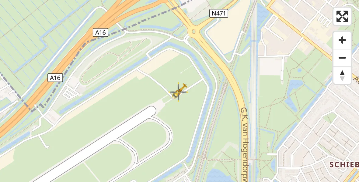 Vluchtroute Traumahelikopter Rotterdam The Hague Airport - Rotterdam The Hague Airport, 04 april 2026, 22:21