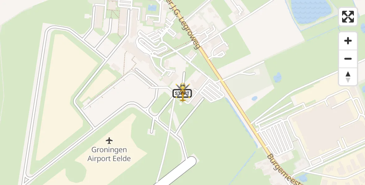Vluchtroute Traumahelikopter Groningen Airport Eelde - Groningen Airport Eelde, 05 april 2026, 06:56