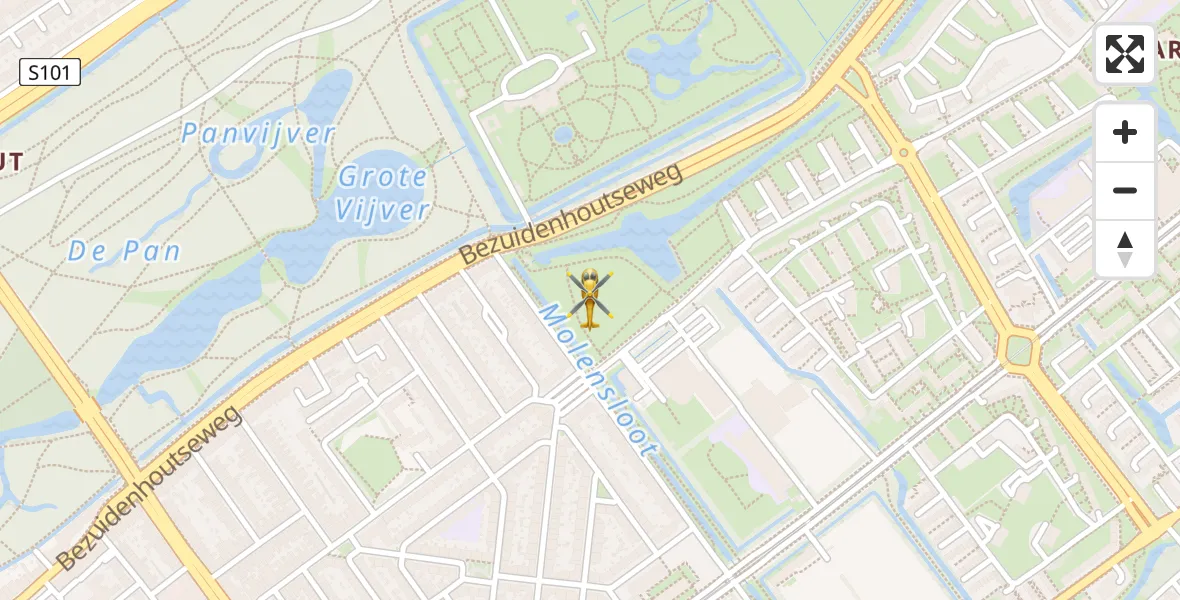Vluchtroute Traumahelikopter 's-Gravenhage - 's-Gravenhage, 05 april 2026, 11:59