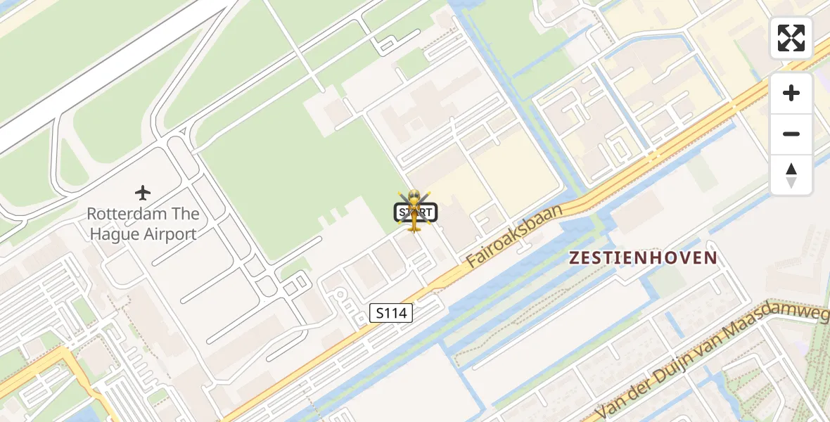 Vluchtroute Traumahelikopter Rotterdam The Hague Airport - Rotterdam The Hague Airport, 05 april 2026, 13:32