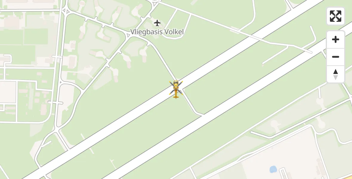 Vluchtroute Traumahelikopter van Vliegbasis Volkel naar Vliegbasis Volkel