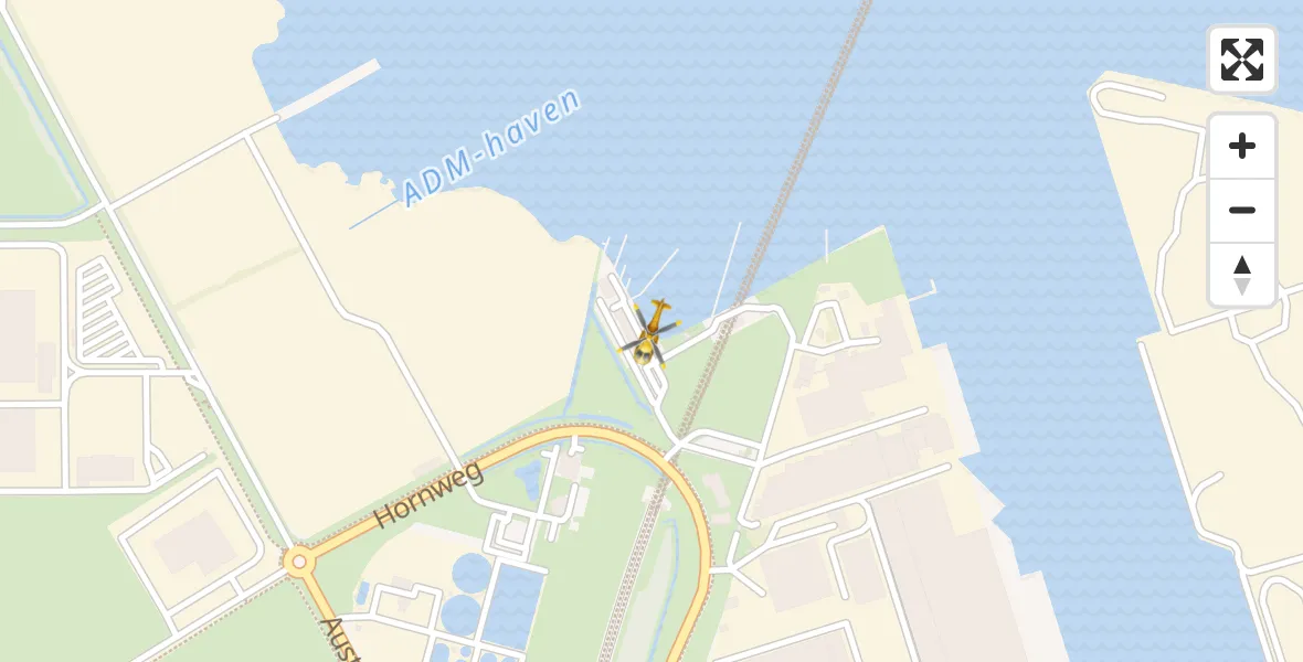 Vluchtroute Traumahelikopter van Amsterdam Heliport naar Amsterdam Heliport